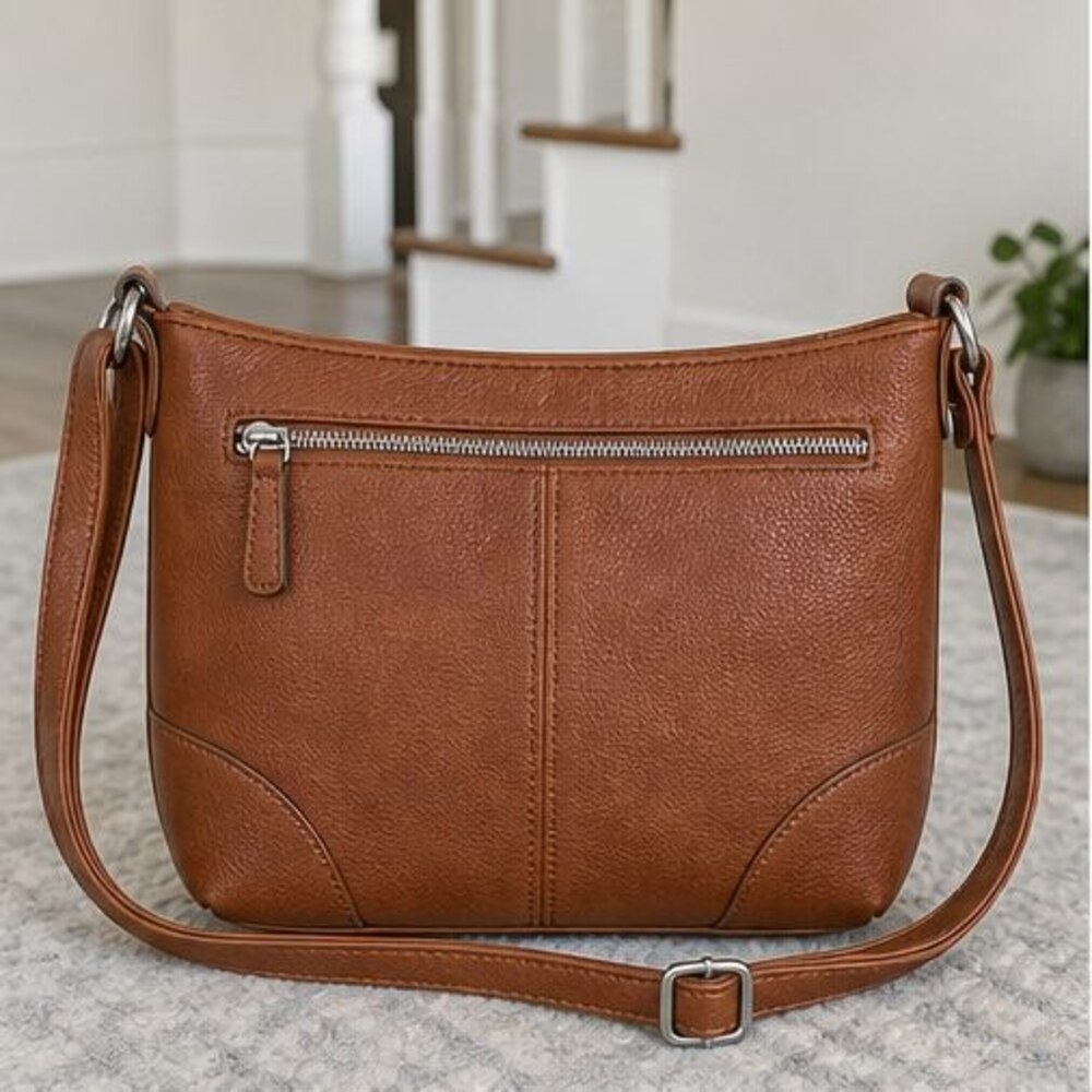 Gray Pebbled Crossbody Bag